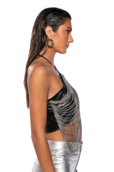 DAZZLING CHAINS HALTER TOP