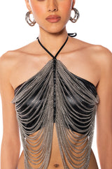 DAZZLING CHAINS HALTER TOP