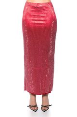 DECISION MAKER RHINESTONE MAXI SKIRT