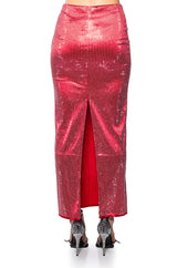 DECISION MAKER RHINESTONE MAXI SKIRT
