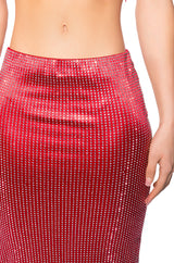 DECISION MAKER RHINESTONE MAXI SKIRT