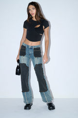 DEEP IN THE BOTTOM DISTRESSED DENIM PANT