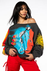 DEEP THOUGHTS OVERSIZED GRAPHIC SWEATSHIRT