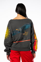 DEEP THOUGHTS OVERSIZED GRAPHIC SWEATSHIRT