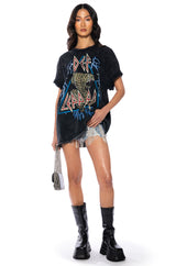 DEF LEPPARD ONE SIZE ACID WASH TEE