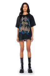 DEF LEPPARD ONE SIZE ACID WASH TEE