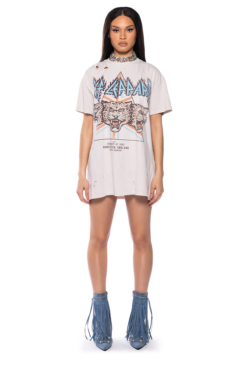 DEF LEPPARD DISTRESSED DRESS