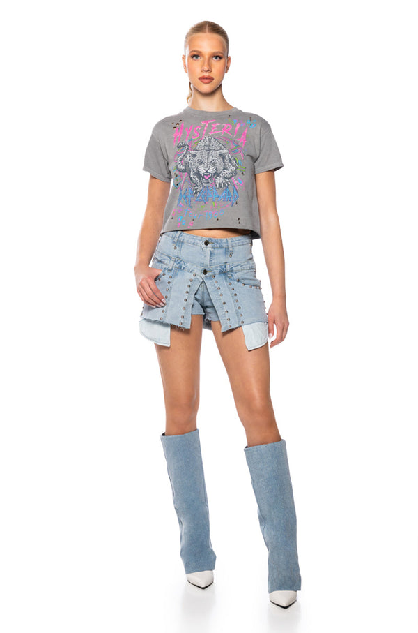 DEF LEPPARD HYSTERIA CROPPED TSHIRT
