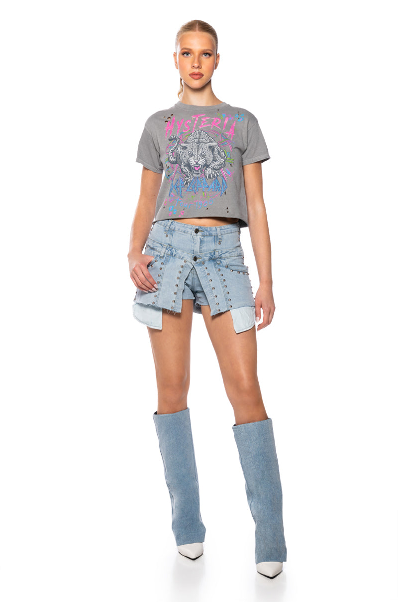 DEF LEPPARD HYSTERIA CROPPED TSHIRT