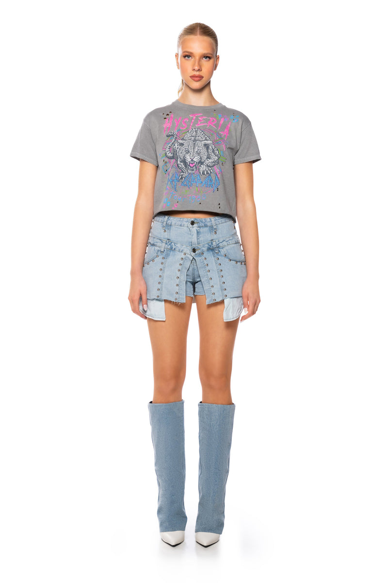 DEF LEPPARD HYSTERIA CROPPED TSHIRT