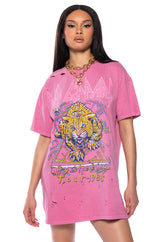 DEF LEPPARD MINERAL WASHED DRESS