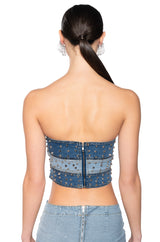 DELIA STUDDED CORSET TOP