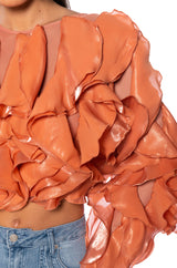 CAMELLIA RUFFLE LONG SLEEVE BLOUSE