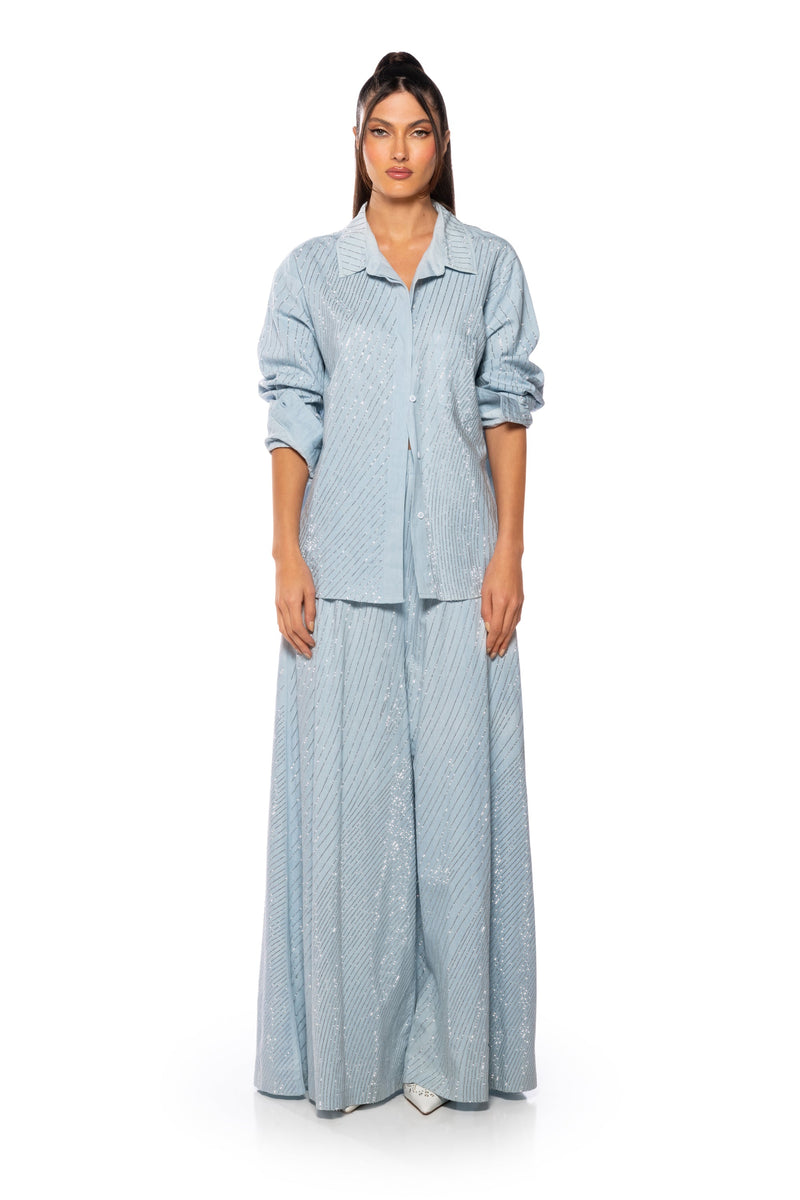 DENIMANIA RHINESTONE BUTTON DOWN