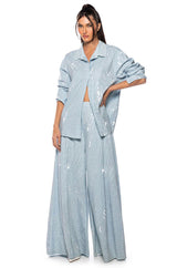 DENIMANIA RHINESTONE BUTTON DOWN