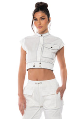 DESTINATION CROPPED CARGO TOP