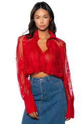 DESTINED FOR GREATNESS COLLARED LACE BLOUSE