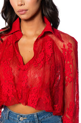 DESTINED FOR GREATNESS COLLARED LACE BLOUSE