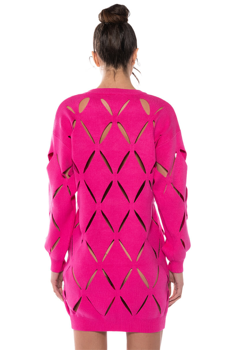DIAMOND CUT OVERSIZED SWEATER DRESS