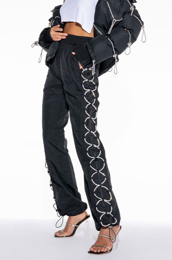 DIAMOND LACE UP TRACK PANT