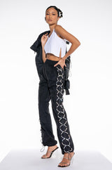 DIAMOND LACE UP TRACK PANT