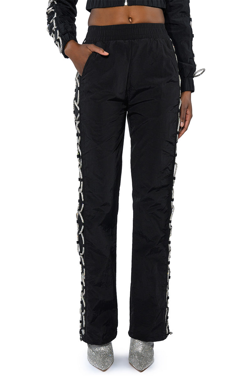 DIAMOND LACE UP TRACK PANT