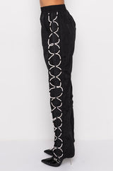 DIAMOND LACE UP TRACK PANT