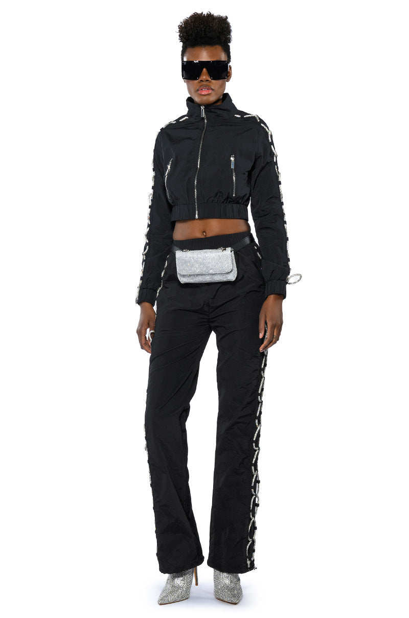 DIAMOND LACE UP TRACK PANT