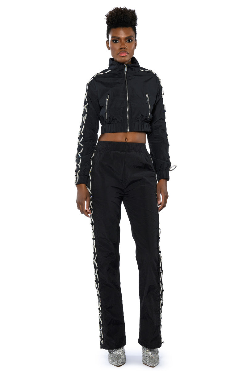 DIAMOND LACE UP TRACK PANT