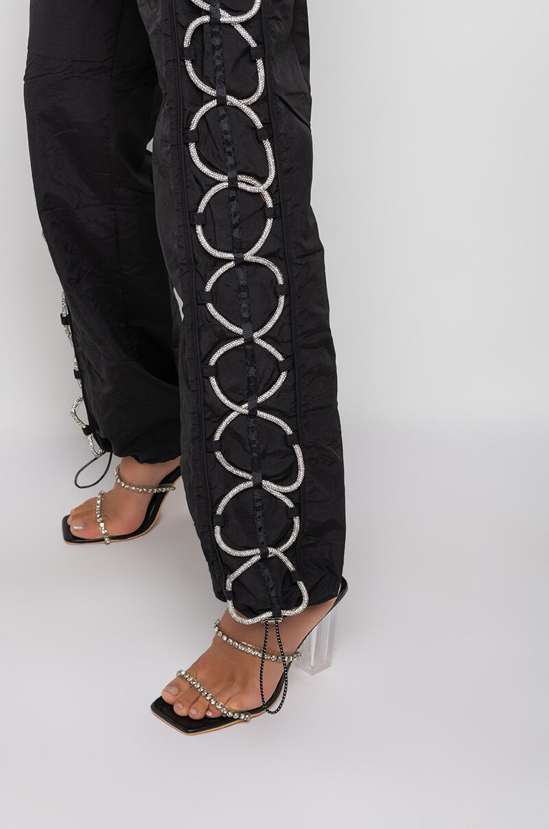 DIAMOND LACE UP TRACK PANT