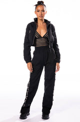 DIAMOND LACE UP TRACK PANT