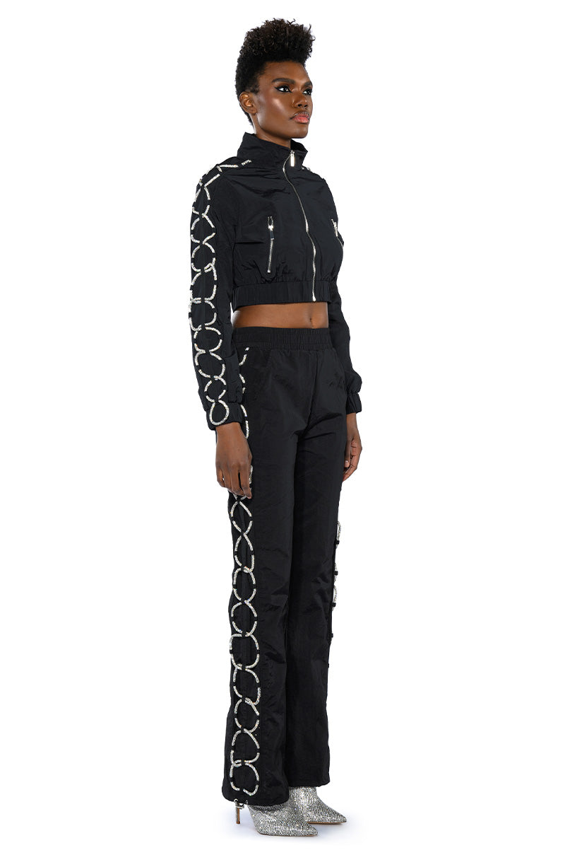 DIAMOND LACE UP TRACK PANT