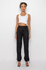 DIAMOND LACE UP TRACK PANT