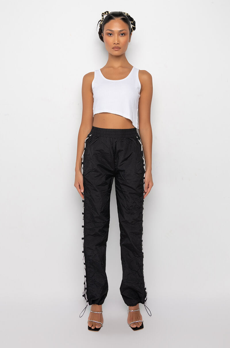 DIAMOND LACE UP TRACK PANT