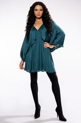 DIANA LONG SLEEVE MINI FLARE DRESS