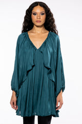 DIANA LONG SLEEVE MINI FLARE DRESS