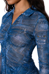 DIFFERENT THAN YOU MESH BUTTON DOWN TOP
