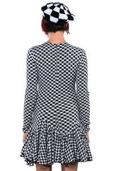 DINNER FOR TWO LACE UP MINI DRESS