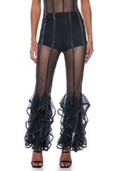DISCO DIVA RUFFLED MESH PANT