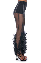DISCO DIVA RUFFLED MESH PANT
