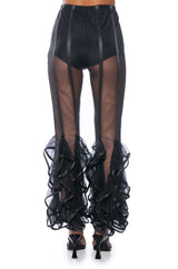 DISCO DIVA RUFFLED MESH PANT