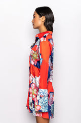 DIVINE BUTTON UP FIT AND FLARE MINI DRESS