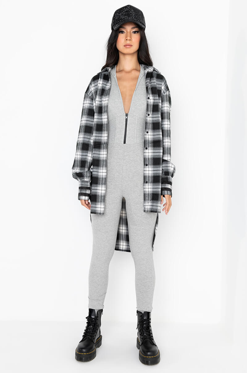DOIN' IT RIGHT BUTTON UP PLAID DRESS