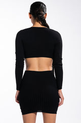 DOING MY THANG RHINESTONE LACE UP FRONT MINI DRESS