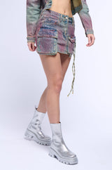DOLL RHINESTONE DENIM SKIRT
