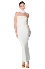 DOLLED UP KNIT HALTER TOP IN WHITE