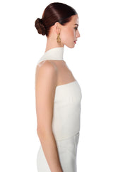 DOLLED UP KNIT HALTER TOP IN WHITE