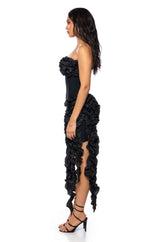 DONT STOP THE PARTY ASYMMETRICAL MIDI DRESS