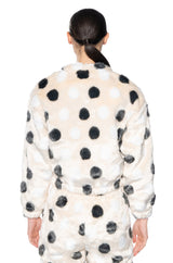 DOTTY FAUX FUR OVERSIZED PULLOVER