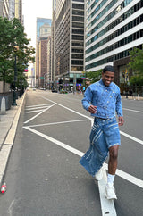 DOUBLE TIME DENIM PULLOVER